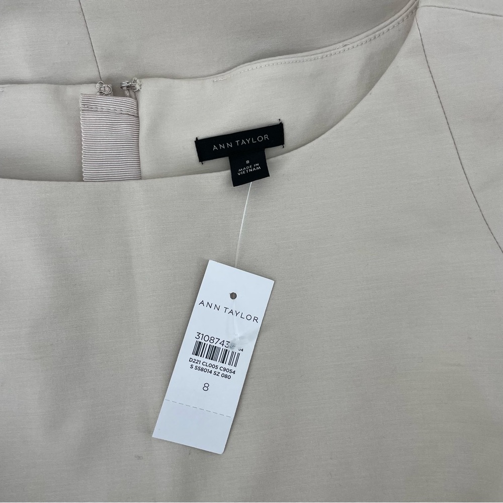 NEW Ann Taylor Shift Dress Beige 8 - Picture 6 of 7